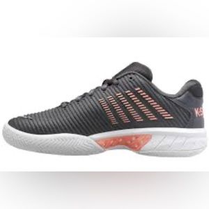 K-Swiss Women's Hypercourt Express Asphalt Grey with Peach Tennis Sneaker Size 8